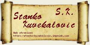 Stanko Kuvekalović vizit kartica